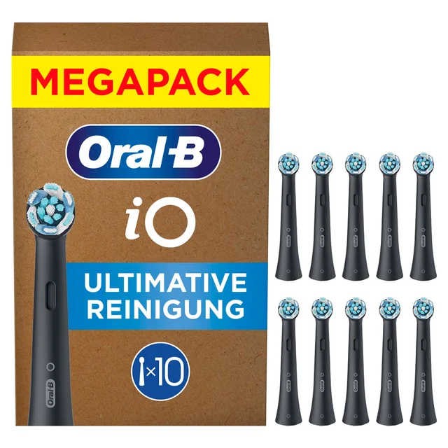 Oral-B iO Ultimative Reinigung, Original Aufsteckbürsten, Schwarz, 10 Stück