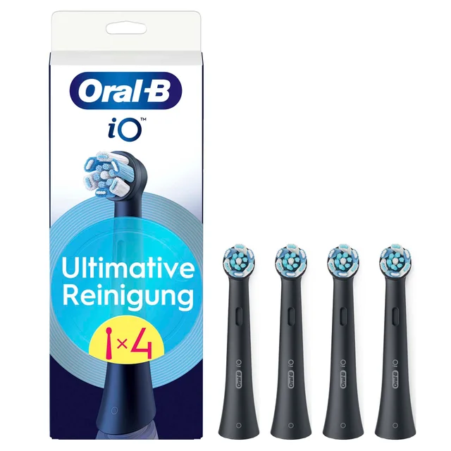 Oral-B iO Ultimative Reinigung, Original Aufsteckbürsten, Schwarz, 4 Stück