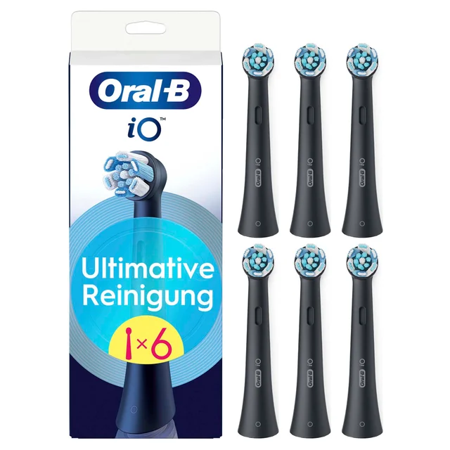 Oral-B iO Ultimative Reinigung, Original Aufsteckbürsten, Schwarz, 6 Stück