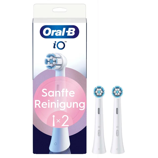 Oral-B iO Sanfte Reinigung, Original Aufsteckbürsten, Weiß, 2 Stück