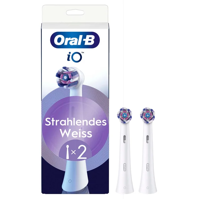 Oral-B iO Strahlendes Weiss, Original Aufsteckbürsten, Weiß, 2 Stück