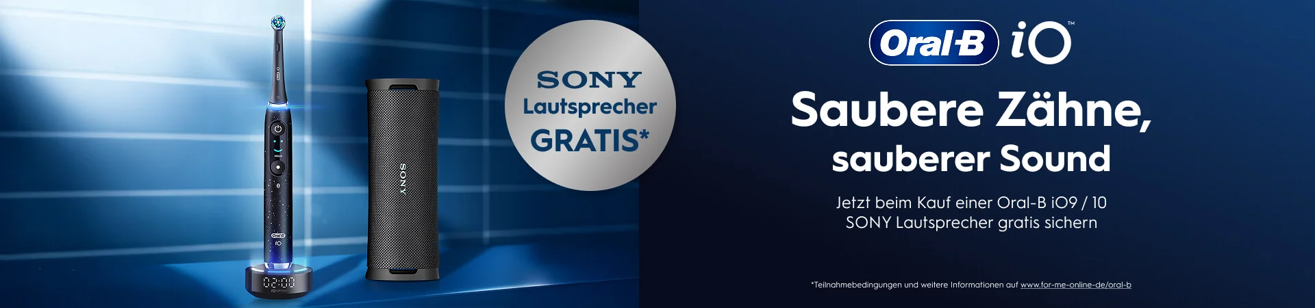 Jetzt beim Kauf einer Oral-B iO9/10 SONY Lautsprecher gratis sichern